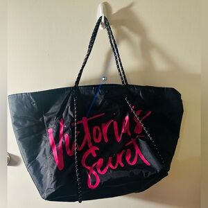 Victoria's Secret Black Tote with Pink Logo
